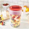 Rubbermaid 2-Piece Pitcher Set with 3 Position Pour Spout Lid for Water, Tea, and Drinks, Dishwasher Safe, 1-Gallon, Clear/Red - Image 4