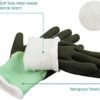 COOLJOB Fleece Lined Winter Work Gloves, Thermal Warm Freezer Gloves, 100% Recycled Polyester Base, Cold Weather Gloves with Non Slip Grip, Thick Windproof Gloves, 1 Pair, Large, Green - Image 3