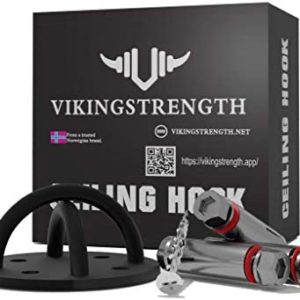 VIKINGSTRENGTH Ceiling Hook Mount Battle Rope Anchor for Suspension Straps Yoga Swing Brackets Resistance Trainer Wall Mount Anchor for Gymnastic Rings Boxing Equipment Heavy Bag