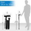 RMS Folding Cane - Foldable, Adjustable, Lightweight Aluminum Offset Walking Cane - Collapsible Walking Stick with Ergonomic Derby Handle - Ideal Daily Living Aid for Limited Mobility (Black) - Image 7