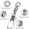 AMYSPORTS Fishing Swivels with Interlock Snap Ball Bearing Swivels Fishing Snap Swivels Saltwater Freshwater Fishing Tackle Leader Lure Jigs Line Fishing Connector - Image 3