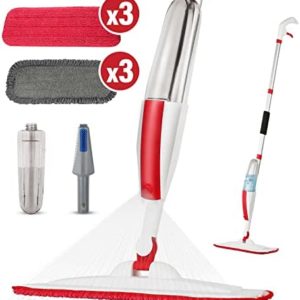 Mops for Floor Cleaning Wet Spray Mop with a Refillable Spray Bottle and 6 Washable Microfiber Pads Home or Commercial Use Dry Wet Flat Mop for Hardwood Laminate Wood Ceramic