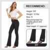 TNNZEET Women’s Black Flare Yoga Pants, Crossover High Waisted Casual Bootcut Leggings - Image 2