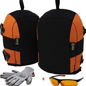 Knee Pads for Flooring and Roofing Work Kneepads With Soft Foam Padding Cushion, No-Slip Stabilizer, Double Straps Clip, For Professional Men And Women Cut resistance Glove Safety Glasses