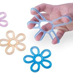 Finger Stretcher Hand Resistance Bands Hand Extensor Exerciser Finger Grip Strengthener Strength Trainer Gripper set for Arthritis Carpal Tunnel Exercise Guitar and Rock Climbing 3 Pack (Round Grip)