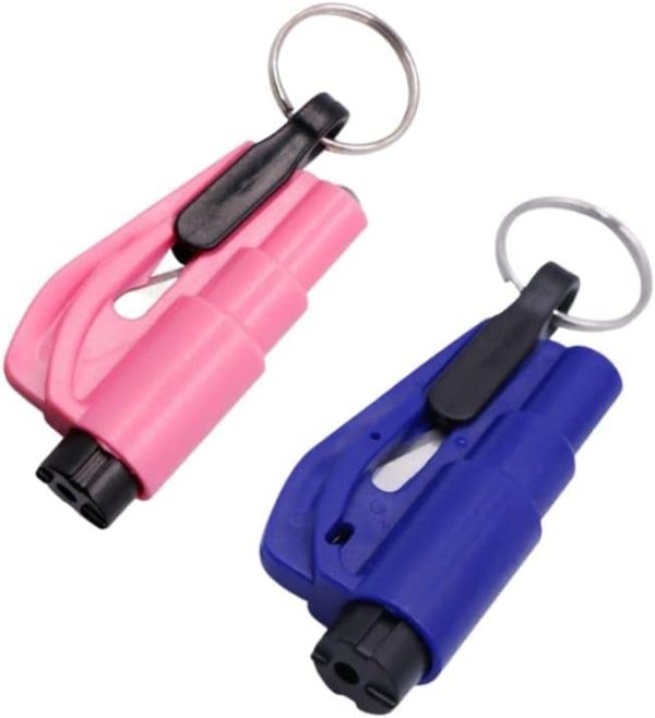 Emergency Keychain Car Escape Tool, Safety Hammer 2-in-1 Seatbelt Cutter and Window Breaker, for Women,Men (2 Pack)