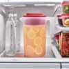 Rubbermaid 2-Piece Pitcher Set with 3 Position Pour Spout Lid for Water, Tea, and Drinks, Dishwasher Safe, 1-Gallon, Clear/Red - Image 5