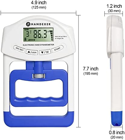 Handexer Training Grip Strengtheners Digital Hand Dynamometer Grip Strength Measurement Meter Auto Capturing Electronic Hand Grip Power 198Lbs / 90Kgs - Image 4