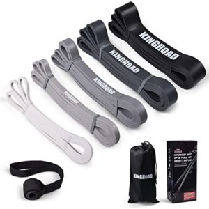 Resistance Band Pull Up Assistance Bands,Set of 5 Resistance Heavy Duty Exercise Stretch Fitness Bands for Stretching Power Lifting Workout Training with Instruction Guide,Carrying Bag