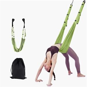 Huanxi JLLidcy Adjustable Aerial Yoga Strap Hammock Swing Stretching Anti-Gravity Inversion Exercises Multilayer Belt Yoga Flexibility Trainer Paionn (Color : B-Green)