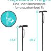 Vive Folding Cane with Light - Walking Adjustable Stick for Women, Men, Balance - Foldable Portable Collapsible Hand Balancing Mobility Aid - Lightweight, Heavy Duty, Comfortable - Swivel Quad Tip - Image 6