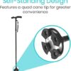 Vive Folding Cane with Light - Walking Adjustable Stick for Women, Men, Balance - Foldable Portable Collapsible Hand Balancing Mobility Aid - Lightweight, Heavy Duty, Comfortable - Swivel Quad Tip - Image 4