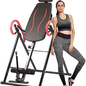 LUCKYERMORE Inversion Table Home Fitness Workout Equipment Heavy Duty Adjustable Height Back Stretcher Machine for Relieve Back Pain