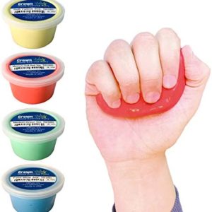 Crown Therapy Putty – Made in USA - Full Set of Hand Exercise Putty (4 Pack, 3-oz Each) Hand Exercise Rehabilitation, Stress and Anxiety Relief.