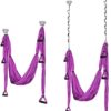 AW Aerial Flying Yoga Swing Set Yoga Inversion Swing Hammock Sling Antigravity Inversion Tool Home Gym, Blue, Purple - Image 4