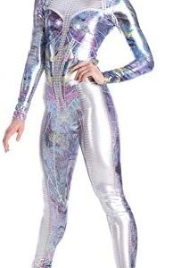 Alexandra Collection Womens Metallic Foil Galaxy Princess Dance Costume Unitard