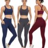 CHRLEISURE Leggings with Pockets for Women, High Waisted Tummy Control Workout Yoga Pants - Image 2