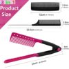 Comb for Hair, 3 in 1 V-Spring Grip Straightening Comb with Firm Grip&Rattail Pintail Comb&Pocket Fine Comb,Carbon Fiber Anti Static and Heat Resistant Teasing Comb,Styling Comb for Unkempt Hair (Pink) - Image 7