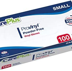 Careplus Disposable Plastic Pro Vinyl Clear Gloves