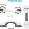 Shower Handle 2 Pack 12 inch Grab Bars for Bathroom Shower Handle with Strong Hold Suction Cup Grip Grab in Bathroom Bath Safety Grab Bar Handle Grab Bars for Bathroom Grey - Image 3
