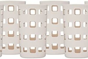 Silicone Glass Water Bottle Sleeves - 6-Pack of Protective Holders 16-18 oz Capacity - Anti-Slip Protection for Beverage Containers - Insulating Carriers for Smoothies and Juices (Pearl Grey)