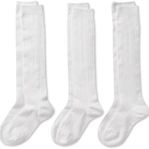 Dickies CLASSROOM Big Girls_ Uniform Cable Knee Hi Socks - 3 Pack