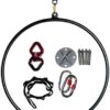 Dance Yoga Pilates Exercises Hoops, Aerial Acrobatic Hoop, Lyre for Aerial Acrobatics Steel Rings Circles Yoga Fabrics Circus Pilates Lyra Trapezes (Color : Silver, Size : 85cm) - Image 4