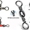 Caija-H 140pcs Fishing swivels Include 3 Way Swivel Snaps/Barrel Triple Swivel Connector Clips/Fishing Beads/Duo Lock Snaps/Rolling Barrel Fishing Swivel Snaps - Image 5
