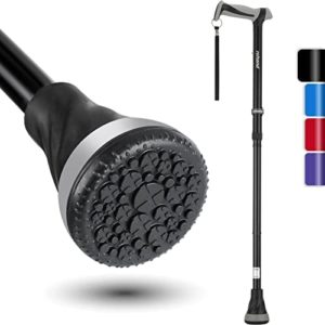 Rehand All Terrain Walking Cane, Foldable Walking Sticks for Seniors & Adults, Pivot Tip and Heavy Duty Mobility Aid, Collapsible Cane for Men & Women (Original Black)