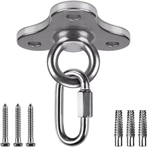 Dolibest Ceiling Anchor, Ceiling Mount Bracket with Carabiner for Yoga Swing Suspension Mount Resistance Band Wall Anchor for Body Weight Strength Training Systems, 1100LB