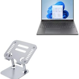 BoxWave Stand and Mount Compatible with Lenovo Yoga 7i (16 in - 82UF) (Stand and Mount by BoxWave) - Executive VersaView Laptop Stand, Ergonomic Adjustable Metallic Laptop Stand - Metallic Silver