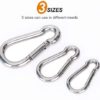 6PCS Spring Snap Hooks Carabiner- 304 Premium Stainless Steel Heavy Duty Carabiner Clips Assorted Sizes (2, 2.36, 3.15 inch) for Camping, Fishing, Hiking, Traveling, Backpack, Keychain; Silver - Image 4