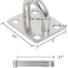 Wall Ceiling Mount Pad Eye Plate, Heavy Duty Marine Hardware Staple Loop U-Shaped Ring Hook Sail Shade Hardware, Suspension Kit for Resistance Training Straps,Yoga Swings, Hammock & Gym Accessories - Image 2