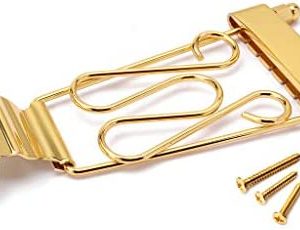 Alnicov 6 String Archtop Guitar Trapeze Tailpiece with Wired Frame Hollow Semi Hollow Electric Guitar Gold