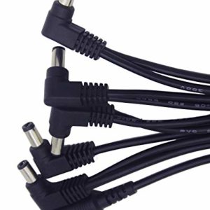 AUGIOTH DC 5-Way Right Angle Plug Daisy Chain Power Cable Guitar Effect Pedal Power Supply Splitter Cable