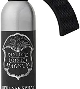 POLICE MAGNUM Pepper Spray Large Law Enforcement Canister- Easy to Use- Peace of Mind Protection- Maximum Heat & Range- 1 Pistol Grip Holder