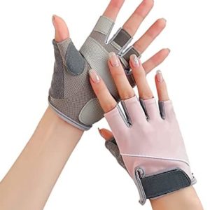 ITODA Cycling Driving Fingerless Gloves, Summer Sunscreen Cooling Breathable Half Fingers Anti-UV Touchscreen Gloves Riding Full Palm Sports Non-Slip Grip Motorcycle Golf Outdoor Mittens for Women