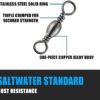 Dr.Fish 50 Pack Fishing Swivels Barrel Swivels Fishing Tackle, Stainless Brass Black Nickel Coating Freshwater Swivels Rolling Saltwater Leaders Line Hook Connector - Image 2