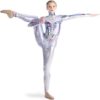 Alexandra Collection Womens Metallic Foil Galaxy Princess Dance Costume Unitard - Image 2