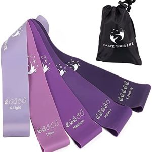 Taste Your Life Resistance Bands for Strength Training, Exercise and Fitness, Stretching, Pilates, Yoga, Exercise Workout Bands for Women and Men Set of 5