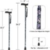 LIXIANG Walking Cane, 5-Level Folding Walking Cane for Men Women Lightweight Adjustable Portable Hand Walking Stick - Balancing Mobility Aid - Sleek Comfortable T Handles (APurple Floral Printing) - Image 2