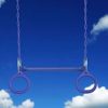 Standard Trapeze Bar with Rings | Purple | Compatible with Most Playsets | Easy to Install | 115lb Capacity | Swing Hangers Not Included | DIY Swingset Accessory | Backyard Playground Accessories - Image 3