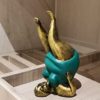 Fat Lady Decorative Figurine Resin with Supported Shoulder Stand Yoga Pose for Decoration with Dimension W3” x L3” x H5.5” (Supported Shoulderstand Pose) - Image 3