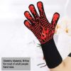 BBQ Gloves 1472℉ Extreme Heat Resistant Protective Cooking Gloves with Silicone Non-Slip Grip for BBQ Cooking/Baking/Smoker/Fireplace/Fire Pit/ Size Medium - Color is Red (Medium, Red) - Image 4