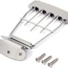 ULTNICE 4 String Guitar Trapeze Tailpiece Adjustable Guitar Tailpiec Bridge with Screws for Archtop Jazz Bass Guitar 15mm Spacing - Image 4