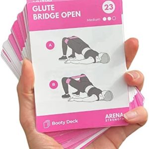 Arena Strength Booty Fitness Workout Cards- Instructional Fitness Deck for Booty Band Workouts, Beginner Fitness Guide for Resistance Band Training Exercises at Home. Includes Workout Routines.