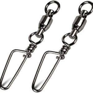 GERUITE Corrosion Resistance Fishing Snap Swivels Ball Bearing Swivels Black Nickel Fishing Swivels Saltwater Ball Bearing Swivels Barrel Swivels for Freshwater Fishing