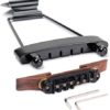 Alnicov Set of 6 String Archtop Jazz Guitar Rosewood Bridge Height Adjustable & Tailpiece Trapeze for Jazz Guitar Parts,Black - Image 4