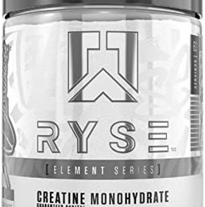 RYSE Element Series Creatine Monohydrate | Increase Lean Muscle Mass | Improve Strength & Power | Reduce Fatigue | Perform Better | 60 Servings