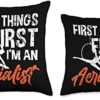 Trapeze Flyer Aerials Silks Dancer Yoga Gym Tees Things First I'm an Aerialist Gymnastic Silks Dancer Throw Pillow, 18x18, Multicolor - Image 3